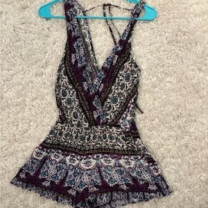 Purple pattern romper